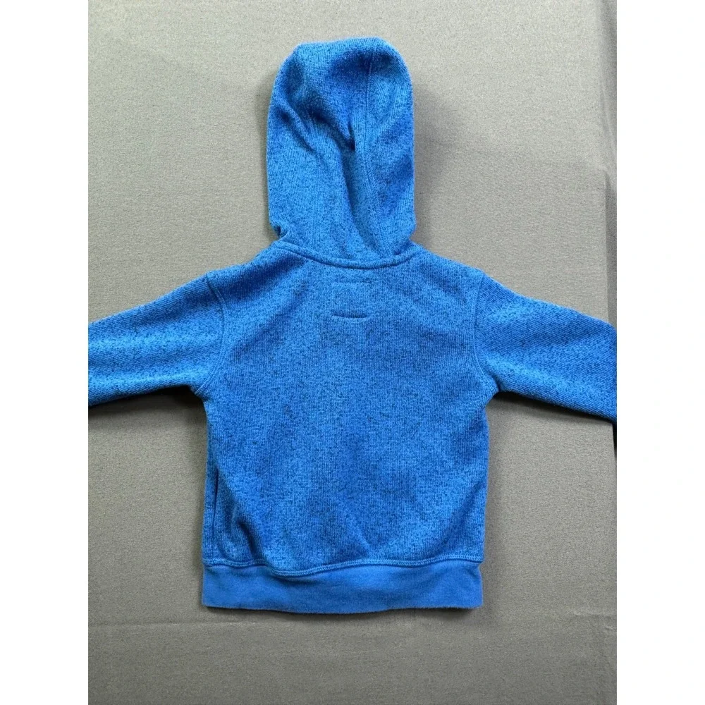 OshKosh Bgosh Boys Blue Marled Knit Full Zip Hoodie Sweater Jacket 3T